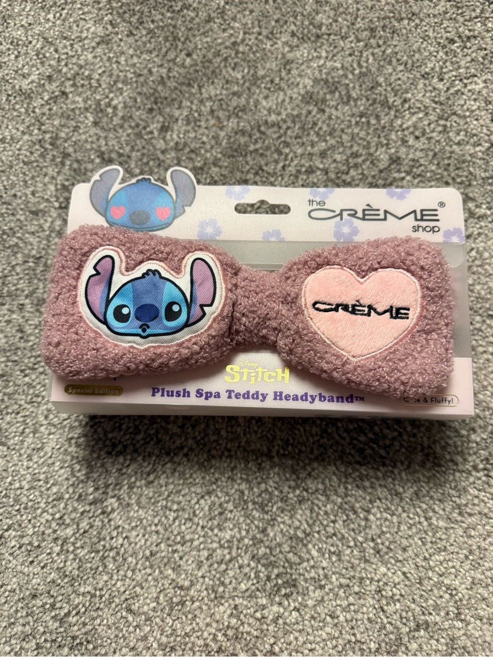The Créme Shop x Stitch Pink Plush Spa Teddy Headband